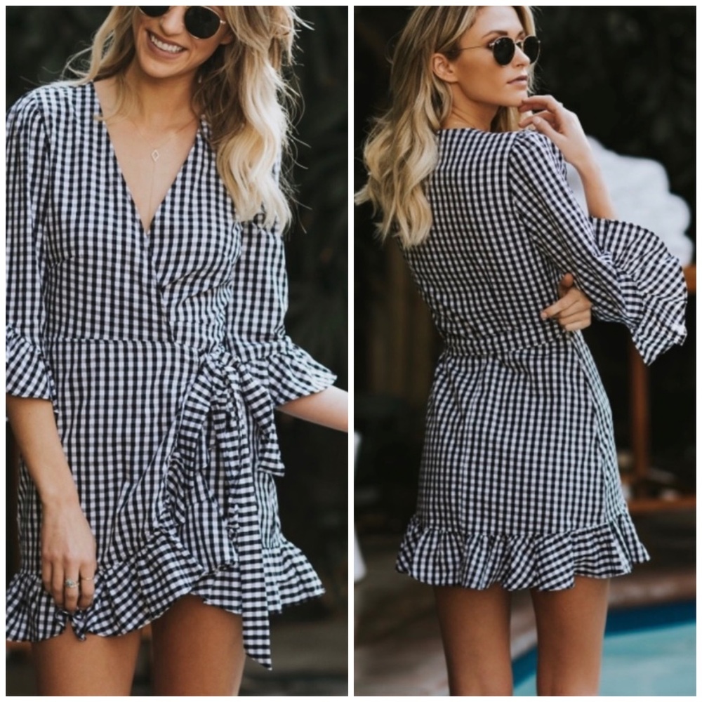NWOT Keen The Label || Gingham Wrap Dress